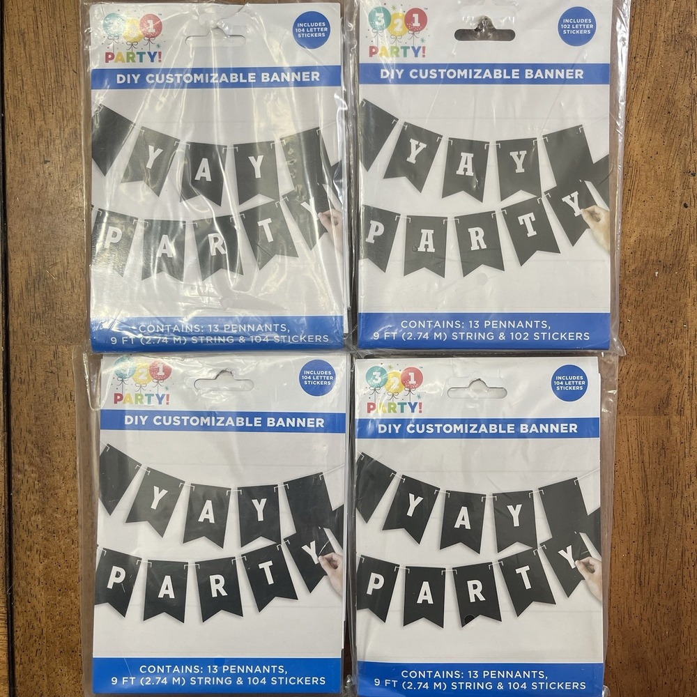 DIY Customizable Banners  4 Pack 321 Party Birthday Graduation Celebrate New